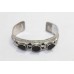 Bangle Bracelet Kada 925 Sterling Silver Black Onyx Gem Stone Engrave Women C202